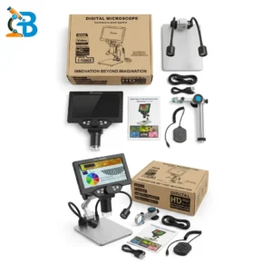 Portable 7-Inch Digital HD Microscope with accessories unboxing view