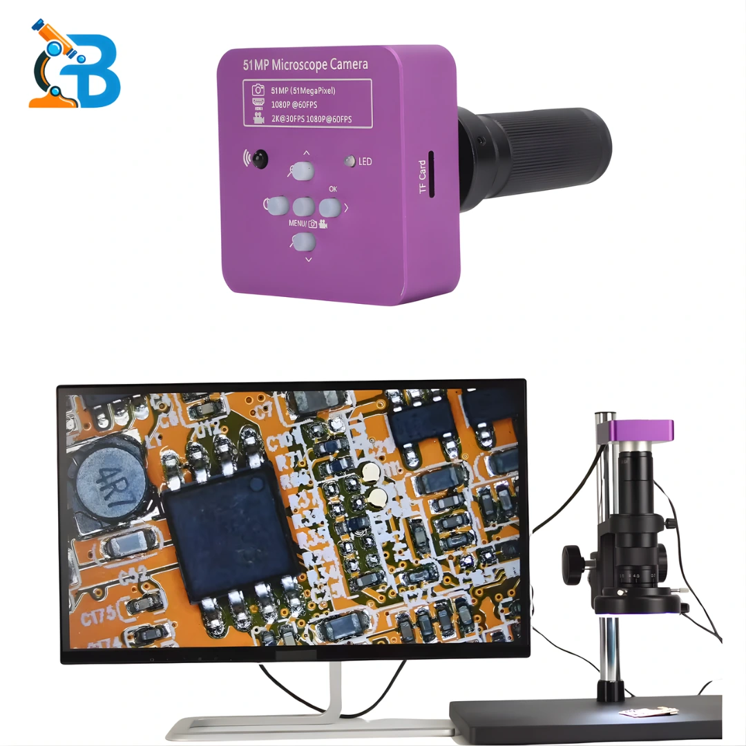 Full Set Setup 51MP HDMI Microscope with 120X Lens, Monitor, and Remote Control for Soldering - bhuiyantools.com