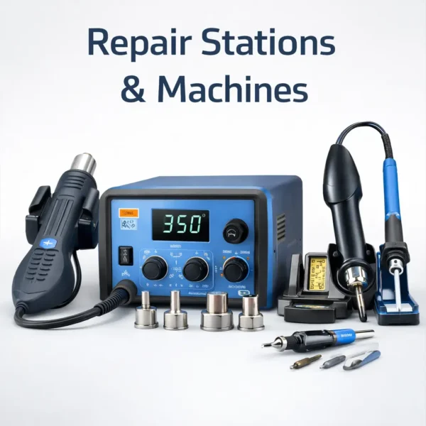 Repair stations and machines including hot air rework station and soldering station