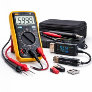 Digital multimeter and electronic testing tools for repair diagnostics
