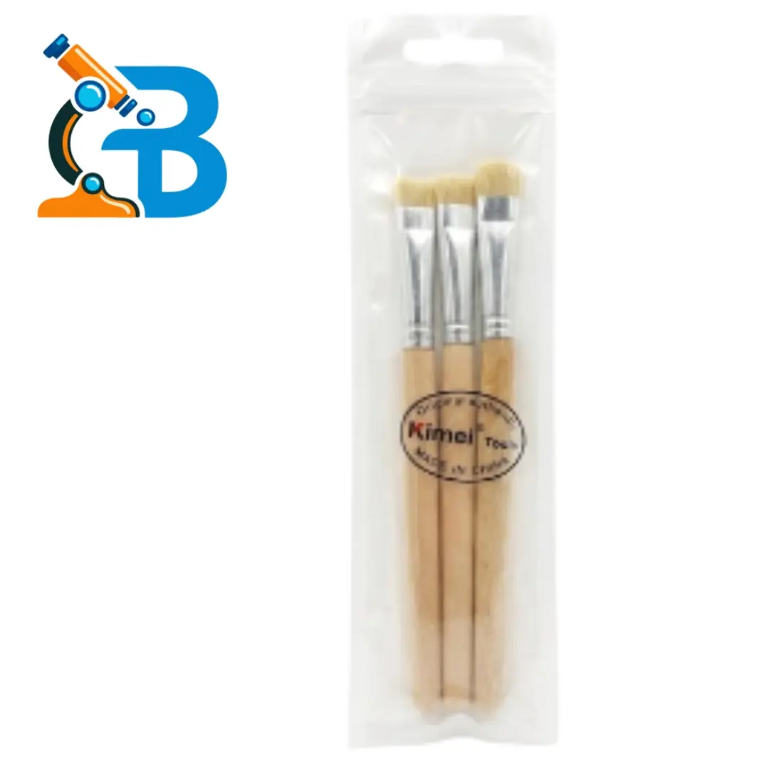Kimei Tools 3 Pcs Wooden Handle PCB Cleaning Brush Set for Mobile Repairing