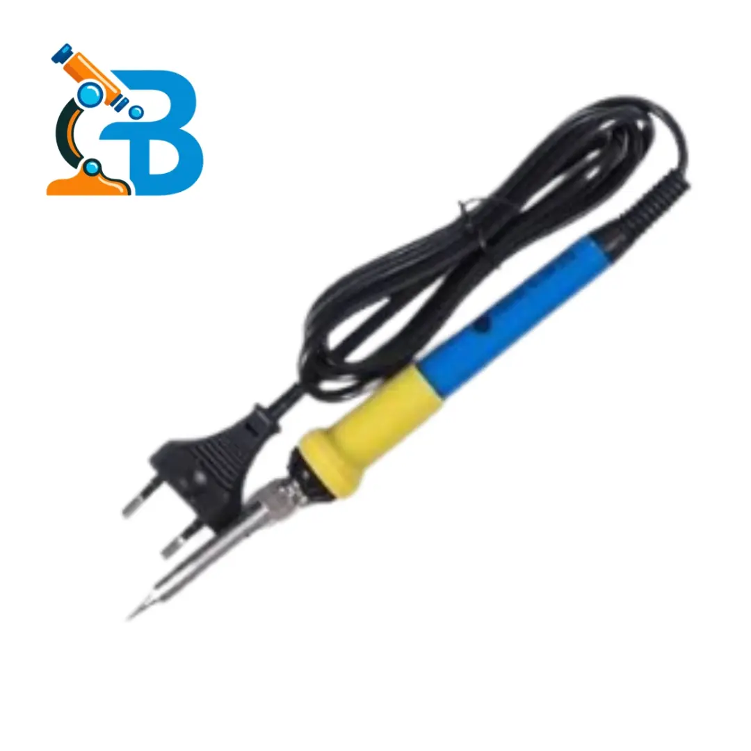 60W Electric Soldering Iron Pen with Blue and Yellow Handle and Power Cord